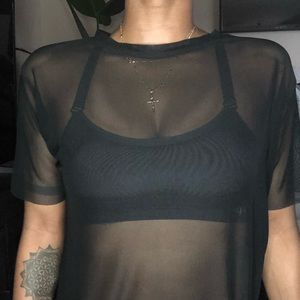 Sheer short sleeved top (bra not included)